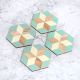 Hexagon Shaped Modern Wooden Coasters - Pack of 4